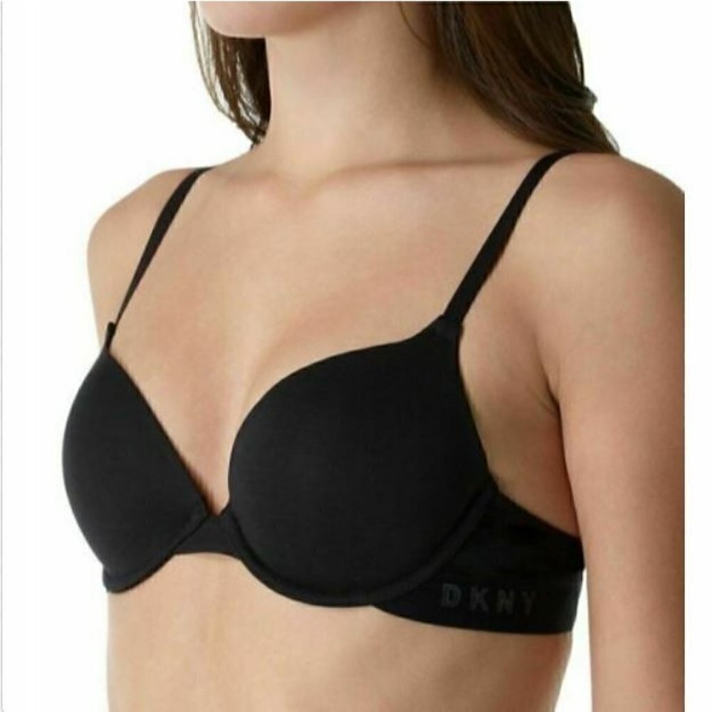 DKNY DK4013 Custom Lift Bra Size 32C Womens Classic Cotton Black